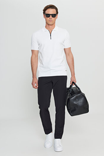 AC&Co / Altınyıldız Classics Standard Fit Regular Cut Polo Neck Jacquard Knitwear T-Shirt