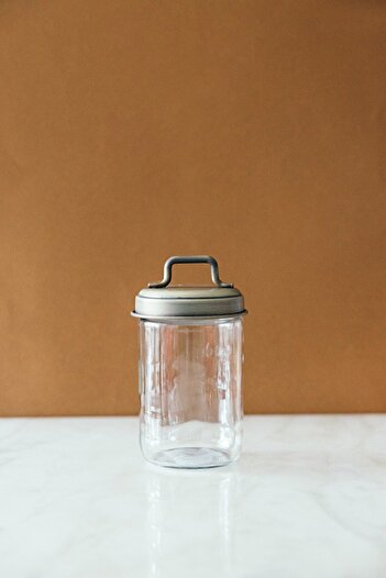 Arma House Small Size Country Style Retro Galvanized Glass Jar & Storage Container