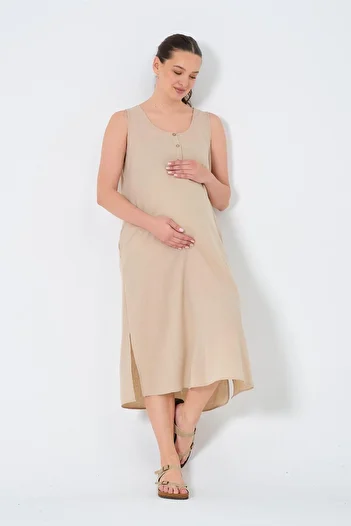 BUSA Zero Sleeve Midi Length Dress for Hamilte Vison