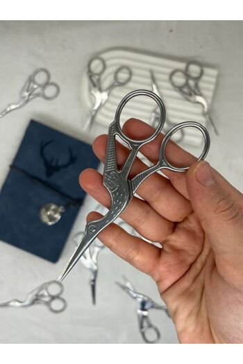 Kağıt Gemi Dükkan Bird Patterned Metal Silver Color Scissors/ Promise Engagement Scissors/ Cutting Scissors