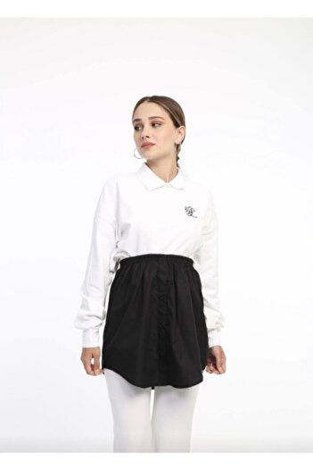 mirach Women's Black Lingerie Shirt Skirt |   Comfortable and Stylish Use with Elastic Waist and Flexible Design