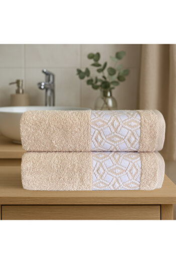 Lucy and Home 100% Cotton 2-Piece Hand, Face and Head Towels 55x100cm