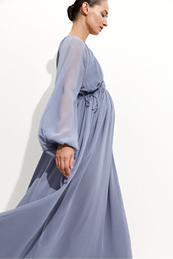 H&M MAMA Balon Kollu Maksi Elbise