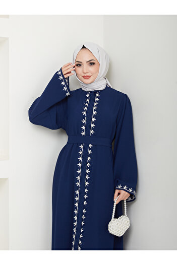 VOLT CLOTHİNG Γυναικείο Κεντημένο Φόρεμα Abaya Ferace