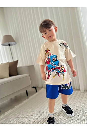 Canlook Super Heroes Cartoon Character Printed Summer Bottom-Top Set