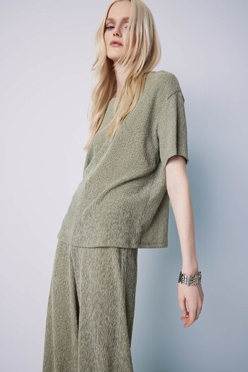 DeFacto Relax Fit Crew Neck Wrap Short Sleeve T-Shirt C3843Ax25Sp