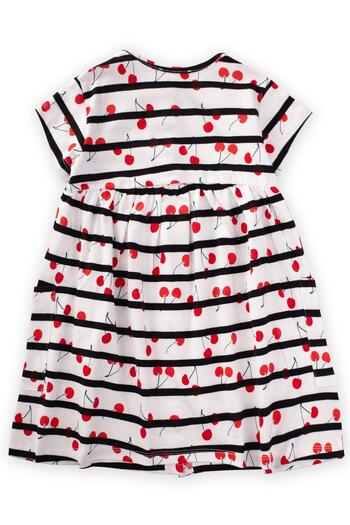 Cigit Patterned Pocket Dress 2-8 Years Black Striped