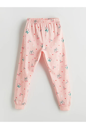 LC Waikiki LCW Kids Ekru Bisiklet Yaka Kız Çocuk Pijama Takımı