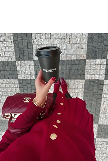 Alegre Tricotaj cu nasturi aurii Set fuste cardigan plisate Rochie potrivită pentru mărimea Xs-s-m