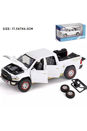 choice2 white with box 1:32 RAM Pickup Truck Alloy Model with Sound, Light & Spring-Back Action - Kids' Toy