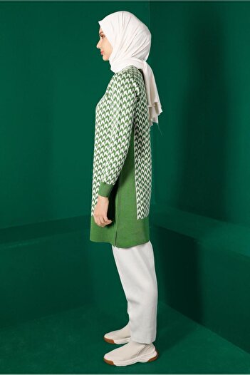 Alvina 43174 Model Patterned Knitwear Tunic
