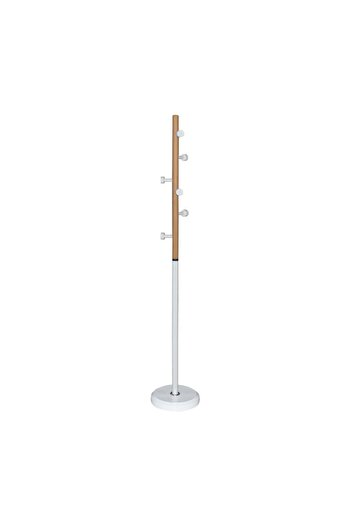 Generic Stylish and modern vertical clothes hanger for hanging clothes and jackets, white/wooden color