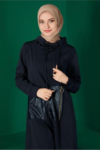 Alvina CEBI LEATHER DETAILED TUNIC 43274