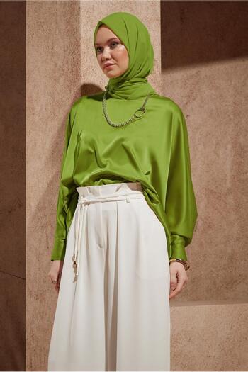 Alvina BAT SLEEVE SATIN BLUZ 44410