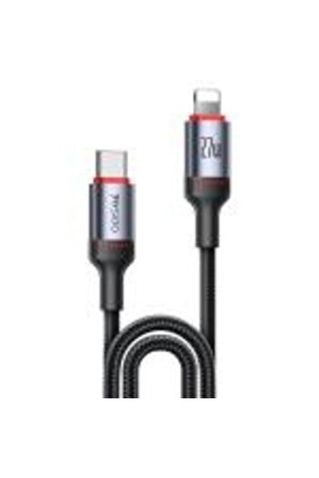 Yesido كابل بيانات شحن CA184 PD27W 3A USB-C / Type-C إلى 8 دبابيس، الطول: 2 متر (أسود)