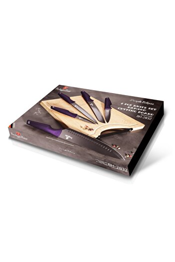 Berlinger Haus Non-stick knife set + 6-piece cutting board Purple Eclipse Collection