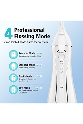 h2ofloss Water Dental Flosser Pick for Teeth, 300ML Portable Oral Irrigator Upgraded Tank Removable