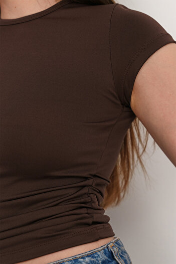 Addax Side Gathered T-Shirt P0220
