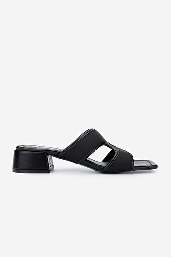 Valmenti Women's Vegan Black Heeled Slippers