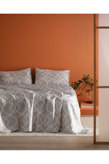 Madame Coco Fonte King Size, 100 % kardiertes Piqué-Set mit Aufdruck, Grau