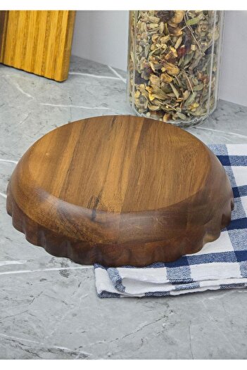 HomeTarz Acacia Bowl - Natural Food Bowl - 20 Cm, 600 ml