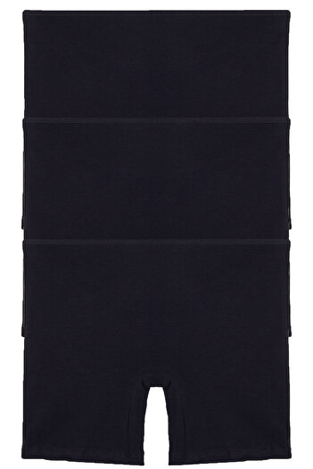 Nicoletta Women's Long Panties Cotton Shorts Boxer 3 Pack Black