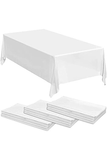 Generic Italo 6900864530146 Disposable Table Cloth for Birthday Party, White