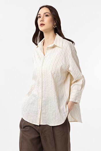 Antioch Ecru Striped Women's Shirt