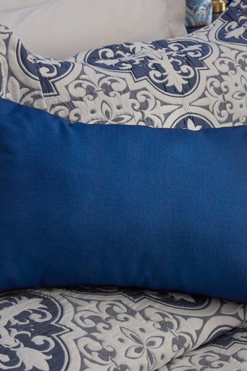 Karaca Home Rosario Tasseled Padded Throw Pillow 35X50 cm Navy Blue