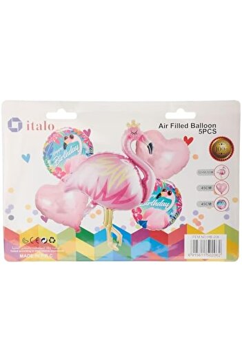 Generic Italo Flamingo Shaped Birthday Decoration Balloon 5-Pieces Set