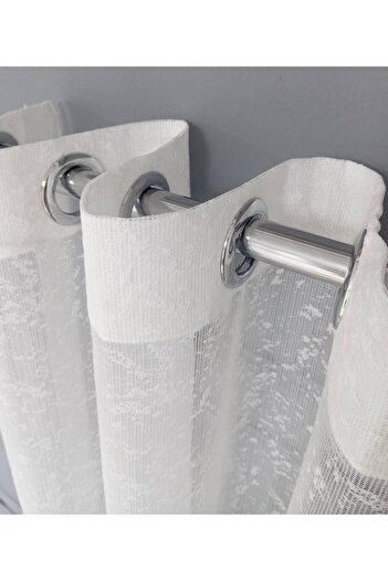 Taç Rustic Snowy Tulle Eyelet Curtain