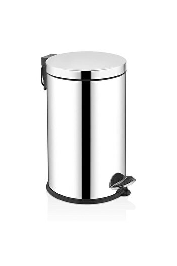Rulopak Stainless Trash Can 16 Liter, Pedal, White, Durable and Stylish Design