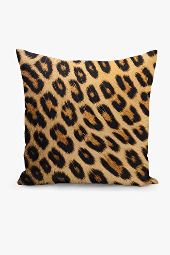 Filamente Leopard Patterned 4-Piece Double-Sided Digital Printing Throw Pillow Cover