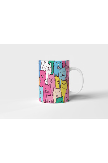 rk tasarım Cute and Funny Cat Themed Mug - Cat Mug