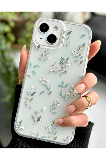 Go Aksesuar Iphone 13 - 14 ve 15 Uyumlu Darbe Önleyici Mat Şeffaf Baskılı Silikon Kılıf
