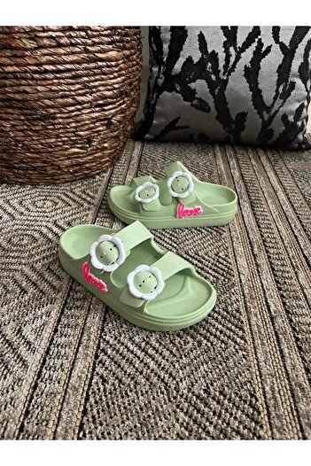 Behtah Kundura Love Figured Double Buckle Anatomical High Sole Ultra Light Anti-Slip Beach Pool Daily Children's Slippers