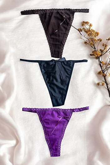 BLİSS WEAR FASHION Chiloți tanga 3 piese pentru femei