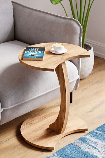 interGO Wheeled Side Table - Jet - Atlantic Pine Pattern