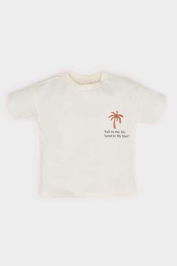 DeFacto Baby Boy 2 Piece Set Printed Short Sleeve T-Shirt Salopet C2257A525Sm