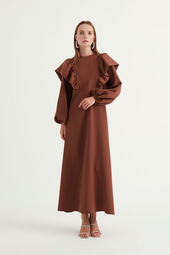 Birgül Bektaş Brown Evening Dress - Lady Model