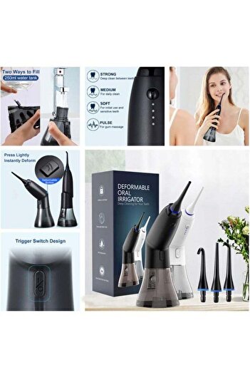 COOYA Portable Water Flosser For Dental Care,With Three Nozzles,250ML Large Capacity,360°Angle All