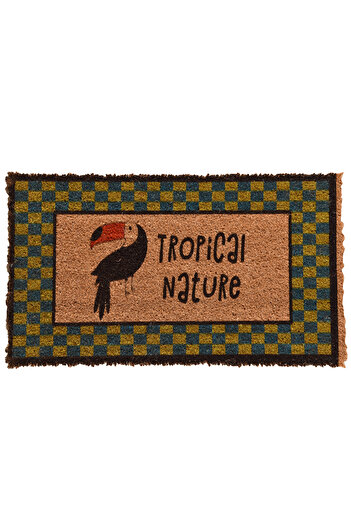 Chilai Home COCO TROPICAL BLUE Natural Koko Mat, Bristle Door Mat