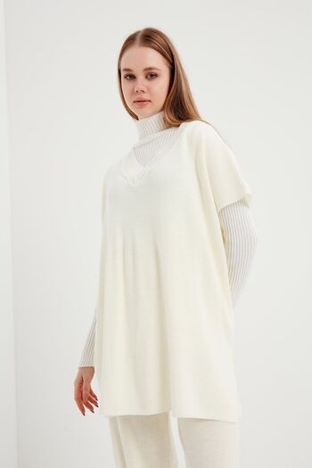 Birgül Bektaş Ecru Süveter Knitwear Set