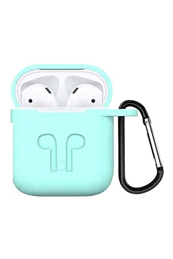 Generic Shock Absorbing Protective Silicone Case Cover for AirPods with Safety Ring Blue CaseUnbrand