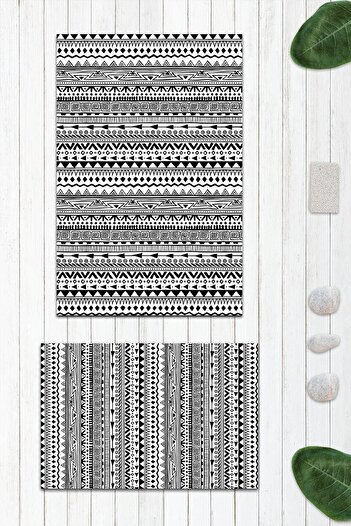 Evmila Πατάκι μπάνιου με σχέδιο 2 τεμαχίων 50x60 cm - 60x100cm