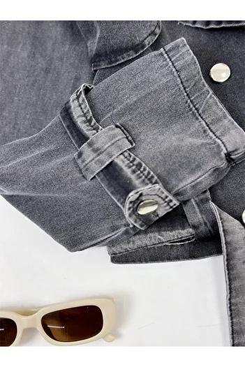 YEDİLALE Denim Jacket Skirt Suit [Antiqued Floor Floor Opened Dark Places Available, Wide Fit]
