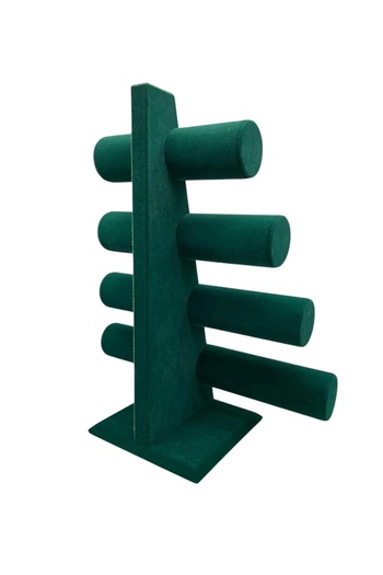 MeGass Dekor Domestic Production Suede Fabric Green Color Four Stage 38/34 cm Bracelet-Watch Display Stand