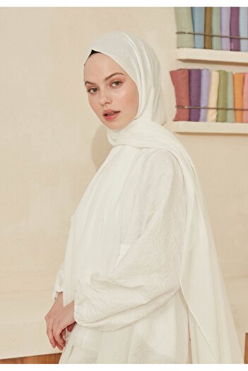Fresh White Thin Cotton Voile Shawl