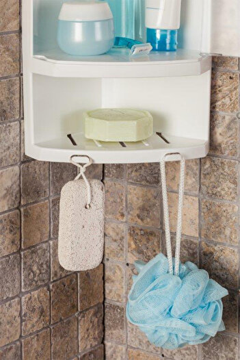 Prima Nova Raft de colț pentru baie cu capac Transparent Natural