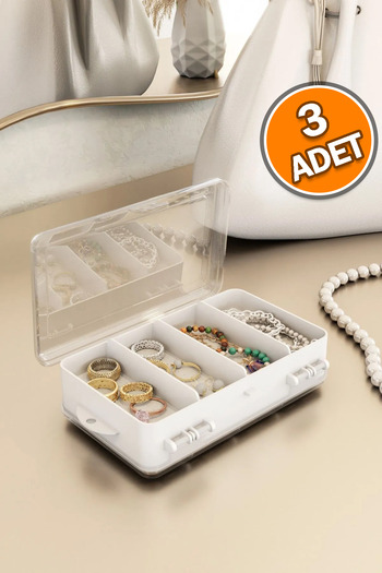 Pufwin Home Mini Multi-Purpose Double Compartment Jewelry and Accessory Box Organizer